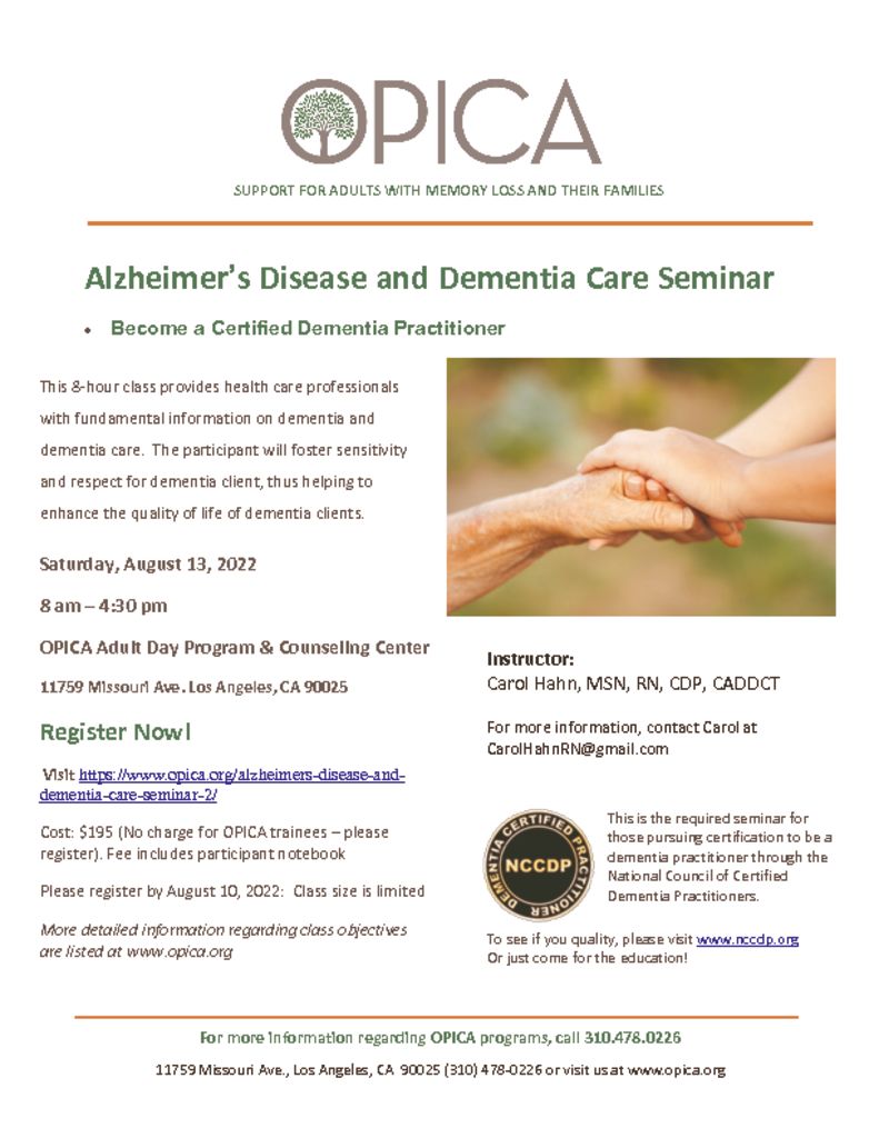 thumbnail of Online Alzheimer’s Disease and Dementia Care Seminar Aug 2022 (2)