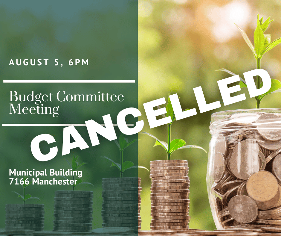Budget Meeting Cancelled