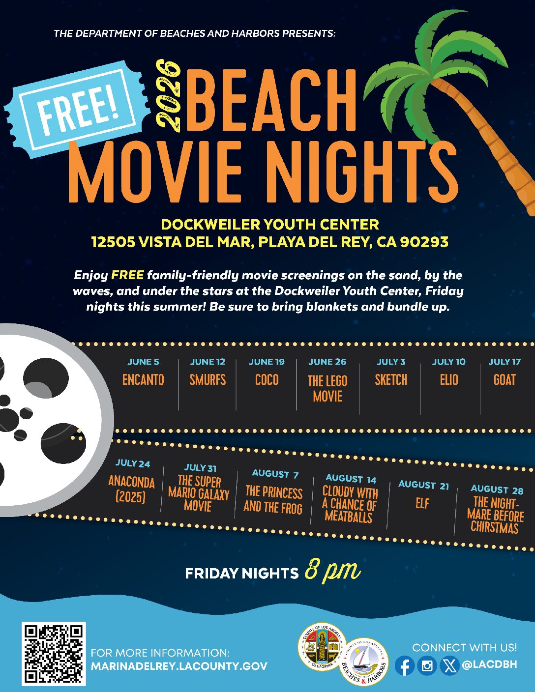 Beach Movie night schedule