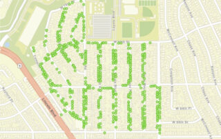 Map of Loyola Village trees to trim