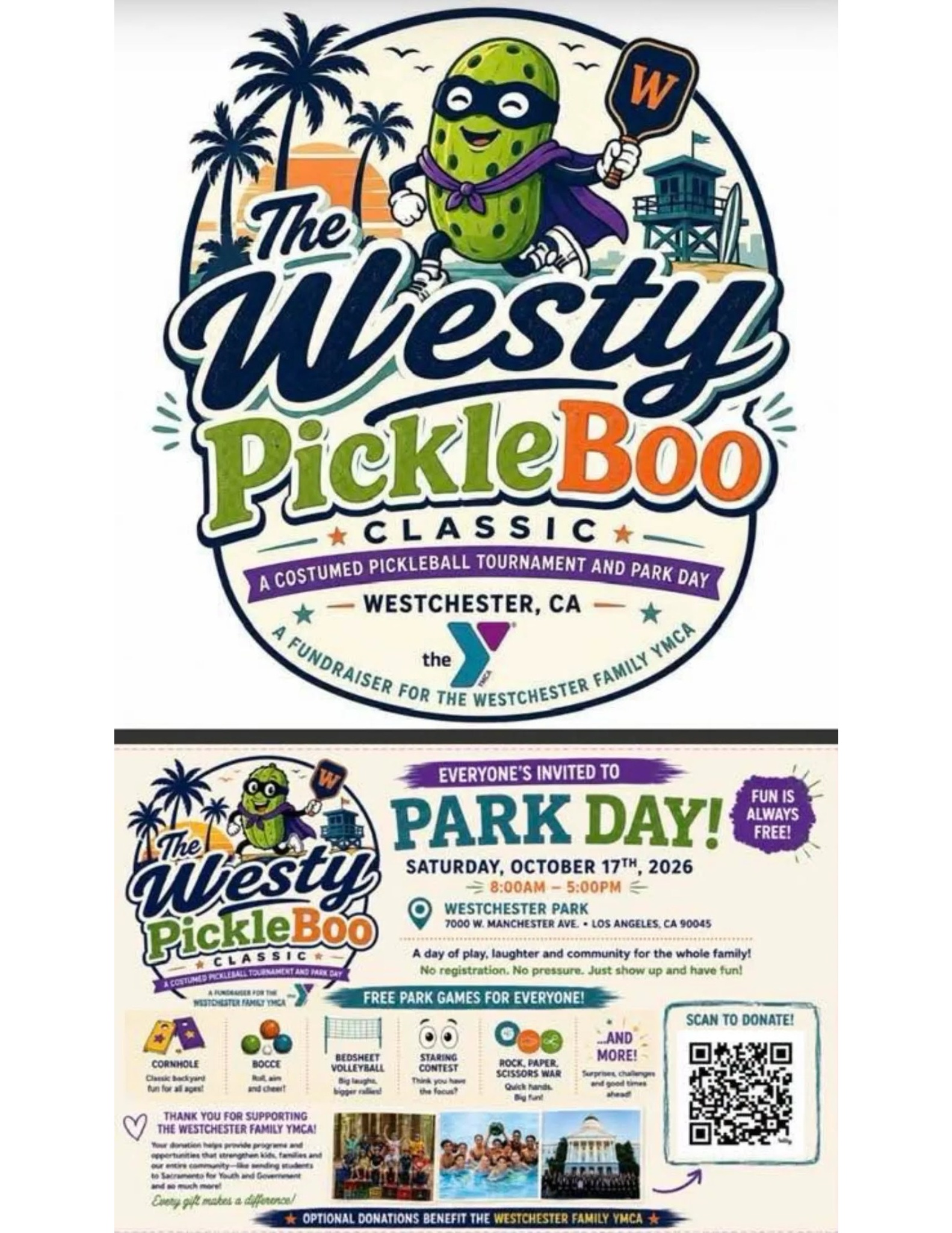 October 17 Costumed Pickleball Tournament & Park Day